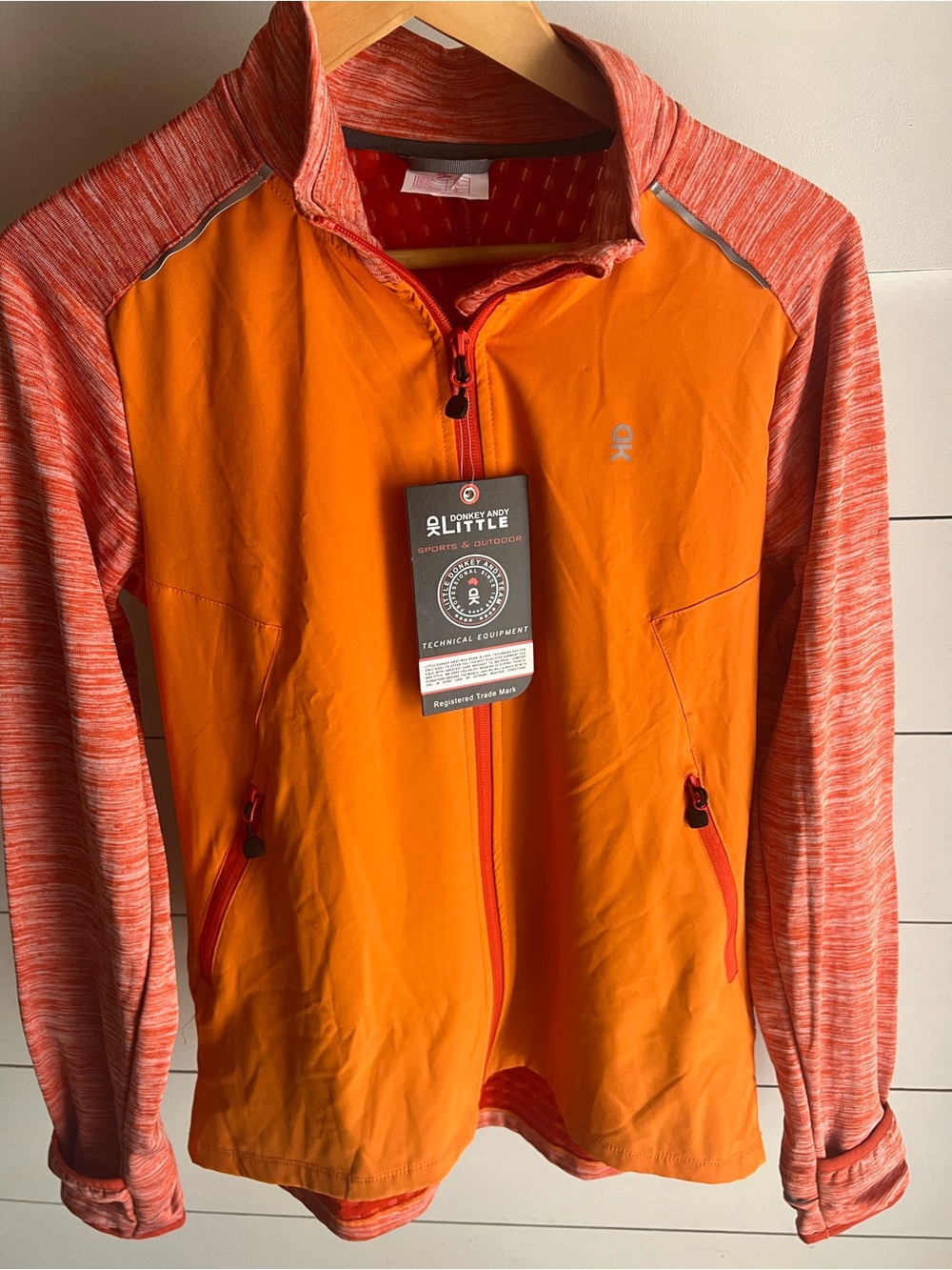 Women’s New Little Donkey Andy Orange Breathable Full‑Zip Jacket Size Medium